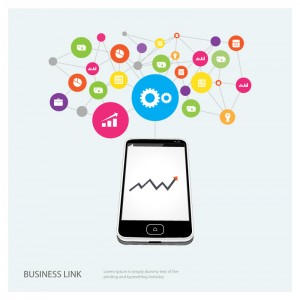 Business Link Illustration with Smartphone