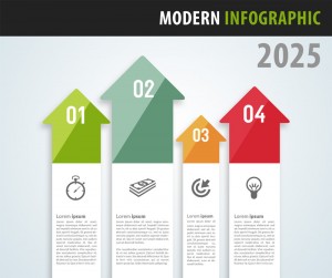 Arrows Pointing Up Infographics Design PSD
