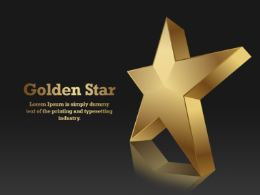 3D Golden Star PSD Design