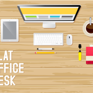 Designer’s Office Desk Flat Illustration